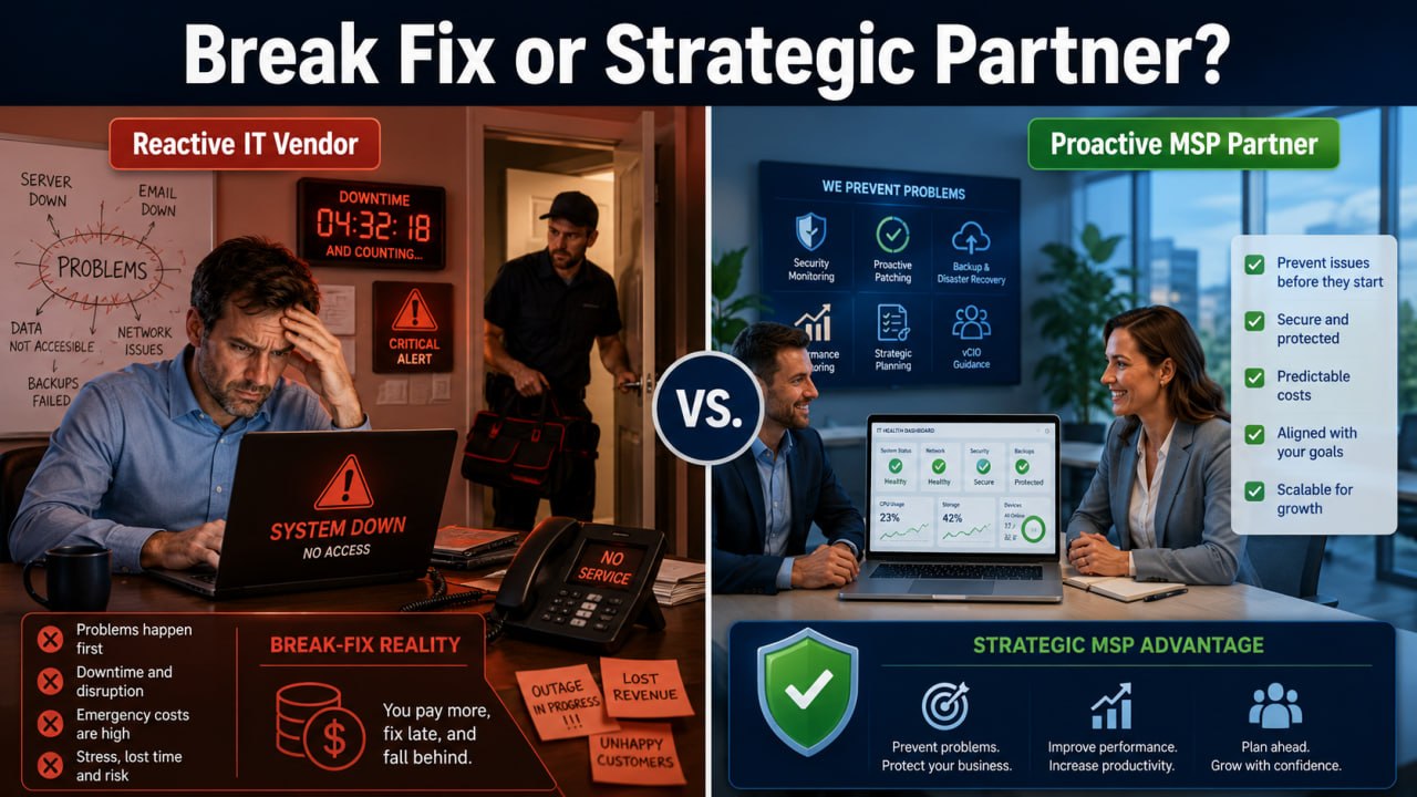 Break Fix vs Strategic IT Partner comparison